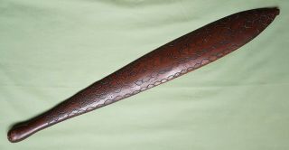19th Century Aboriginal Aborigine Woomera Spear Thrower.  Decorated