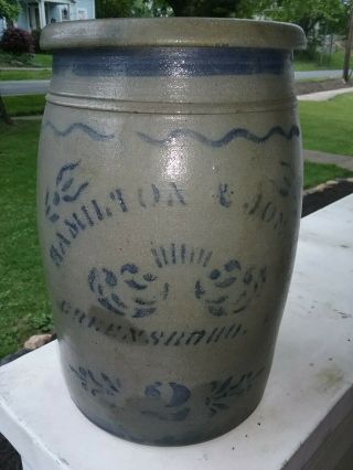 Hamilton And Jones 2 Gallon Decorated Stoneware Crock 2