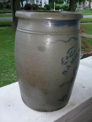 Hamilton And Jones 2 Gallon Decorated Stoneware Crock 6