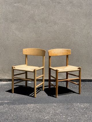 Borge Mogensen Danish J39 Shaker Chairs Fdb Mobler Mid Century Modern Pair