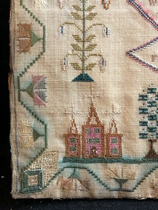 ANTIQUE c.  1816 SEWING SAMPLER by MARY ANN BARNES 2