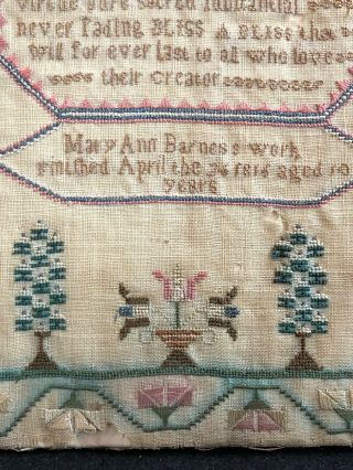 ANTIQUE c.  1816 SEWING SAMPLER by MARY ANN BARNES 6