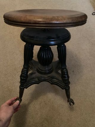 Antique Piano Stool Claw Feet