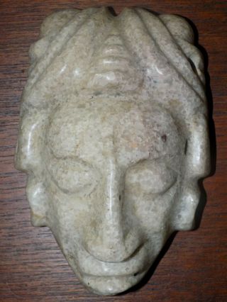 Pre - Colombian Hand - Carved Stone Mask (700 B.  C - 1200 A.  D) 4