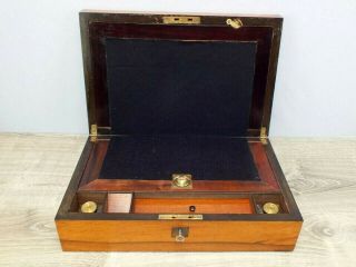 1800s Antique Lap Desk Traveling Portable Secretary W Inks In