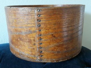 Antique 1800s Bentwood Oak Wood Pantry Box Bin Bucket B.  Plummer & Co Boston