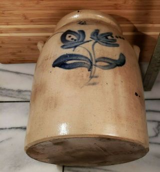1.  5 gallon stoneware jar w/ cobalt floral dec.  stamped L Lehman&co.  west12st.  NY 5