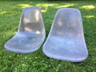 2 Herman Miller Eames Shells Only Chairs Elephant Hide Grey