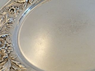 4 STERLING BREAD / DESSERT PLATES OR WINE COASTERS,  REPOUSSE RIMS,  