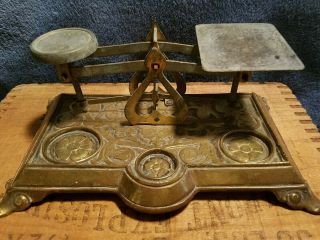 Vintage Brass Postal Scale Warranted Accurate Made In England