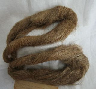 Antique Flax Linen Thread Dated 1780 W/ Provenance 2 Bunches 26 " Long Ea Aafa