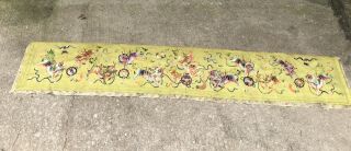 Antique 19Th Century Chinese Textile Panel Silk On Silk Embroidery 9