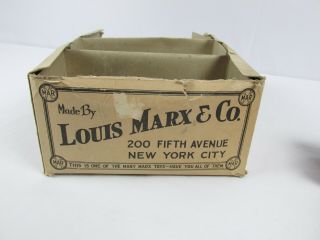 1930 Louis Marx Industrial Tractor Set Press Steel & Tin Wind Up Toy w/ Box RARE 10