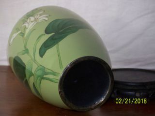 Oriental Hand Made Cloisonne Vase w/Custom Box 10