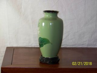 Oriental Hand Made Cloisonne Vase w/Custom Box 5