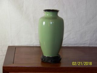 Oriental Hand Made Cloisonne Vase w/Custom Box 6