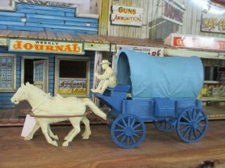 Marx Blue Wagon Train Playset Wagon -