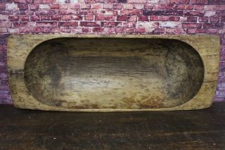 Antique Primitive Wood Trencher Dough Bowl 36  X 16  X 6  231