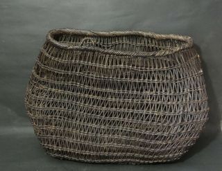 Japanese Wild Akebi Vine Basket Meiji Period Late 19th Century Minge