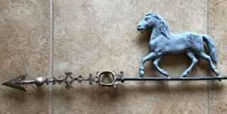 19th C Vintage Metal Running Horse Weathervane Directional Arrow