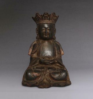 A Perfect Antique Chinese Bronze Guanyin Kwan - Yin Buddha Statue