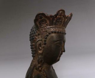 A Perfect Antique Chinese Bronze Guanyin Kwan - yin Buddha Statue 8