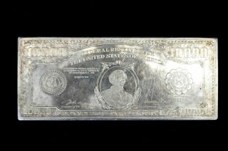 Decorative Silverplate $10000 Money Note Paperweight Office Metalware