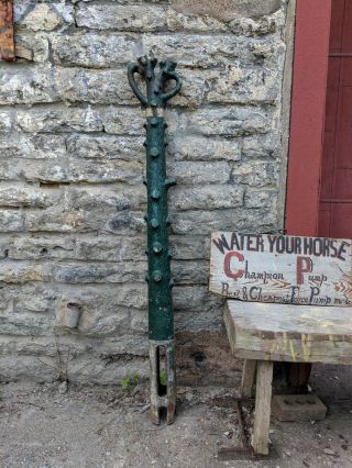 Cast Iron Tree Hitching Post Antique Farmhouse Equestrian Garden Yard Art