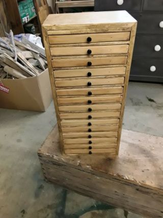 Vintage 15 Drawer Collectors Cabinet Slim Design