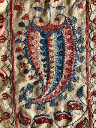 Rare Vintage Hand EMBROIDERED Uzbek Wall Hanging Suzani 81 