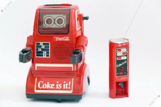 Tomy Personal Robot Omnibot Coca - Cola Coke Chatbot Japanese Vintage