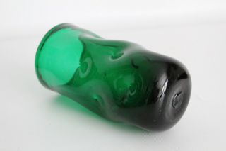 9 Blenko Vtg Mid Century Modern Green Art Glass Pinch Drinking Glasses Tumblers 7