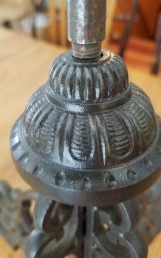 antique 1871 cast iron chandelier four arm center piece oil lamp 2