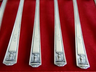 ANTIQUE HOLMES & EDWARDS SILVERWARE PLATE ART DECO SET GREEK KEYS URN 10