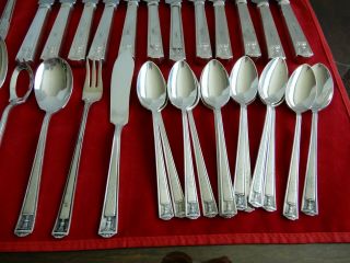 ANTIQUE HOLMES & EDWARDS SILVERWARE PLATE ART DECO SET GREEK KEYS URN 6