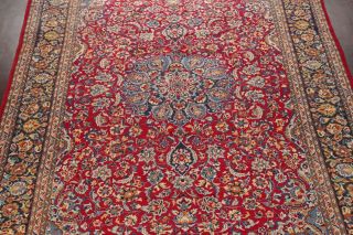 Vintage Traditional Persian Area Rug RED BLUE Oriental Hand - Knotted Wool 10x13 4