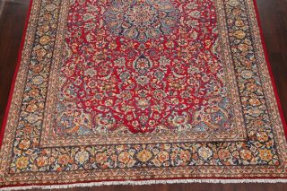 Vintage Traditional Persian Area Rug RED BLUE Oriental Hand - Knotted Wool 10x13 6