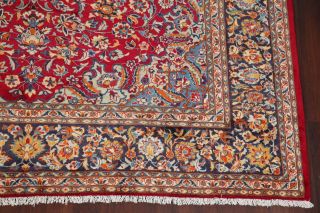 Vintage Traditional Persian Area Rug RED BLUE Oriental Hand - Knotted Wool 10x13 8