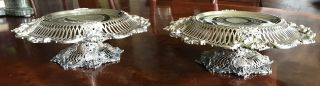 Pair Antique Reticulated Black Starr & Frost Ny Sterling Silver Compotes 5315