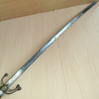 58 Old Rare Antique Islamic Ottoman / Moroccan Silver Sword Nimsha Horn Handle 11
