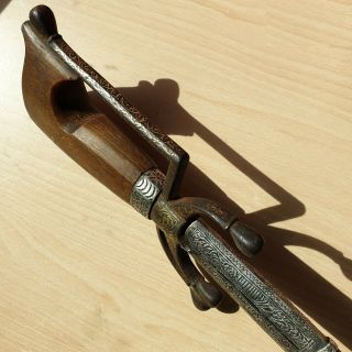 58 Old Rare Antique Islamic Ottoman / Moroccan Silver Sword Nimsha Horn Handle 5