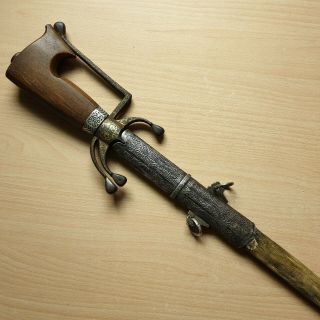 58 Old Rare Antique Islamic Ottoman / Moroccan Silver Sword Nimsha Horn Handle 9