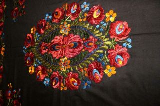 Vintage Embroidered Piano Shawl Scarf,  50 