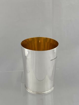 Large Solid Sterling Silver Beaker 1977 Sheffield HEAVY & 3