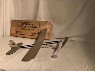 RARE Kingsbury Silver Arrow Flying Aeroplane 1 Box 3