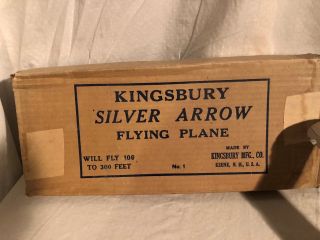 RARE Kingsbury Silver Arrow Flying Aeroplane 1 Box 4