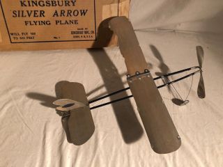 RARE Kingsbury Silver Arrow Flying Aeroplane 1 Box 5
