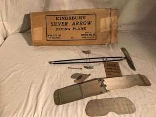 RARE Kingsbury Silver Arrow Flying Aeroplane 1 Box 7