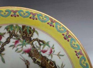 Antique Porcelain Chinese Famille - Rose Dish Qianlong Mark - crane 7