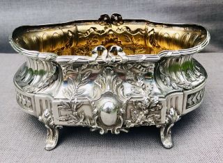 Lovely Large Solid Silver Decorative Jardiniere Bowl,  London 1897 379.  2g/13.  37oz